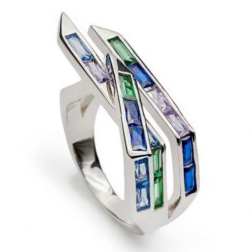 Bague argent et oxydes LINEARGENT - 19550-R