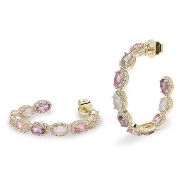 Boucles d'oreilles argent doré oxydes LINEARGENT - 19566-R-A