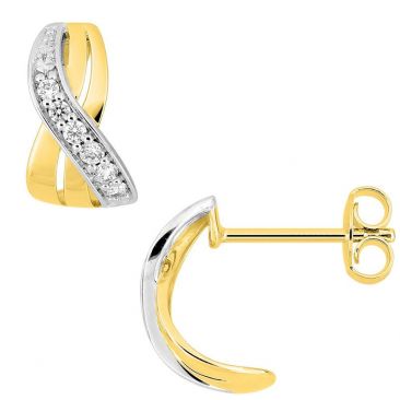 Boucles d'oreilles boutons plaqué or - 135825.1