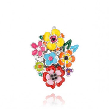 Pendentif argent & oxydes fleurs Una Storia - BQ121225