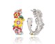 Boucles d'oreilles créoles argent oxydes fleurs Una Storia - CR121225