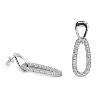 Boucles d'oreilles pendants argent & oxydes LINEARGENT - 19849.A