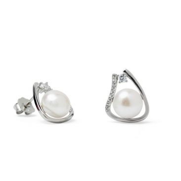 Boucles d'oreilles boutons argent perles & oxydes LINEARGENT - 19894-A