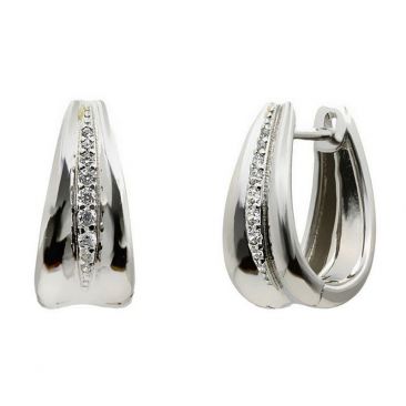 Boucles d'oreilles créoles argent & oxydes LINEARGENT - 19930-A
