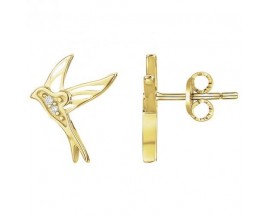 Boucles d'oreilles boutons plaqué or oxydes Phebus - 76400402
