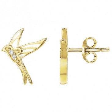 Boucles d'oreilles boutons plaqué or oxydes Phebus - 76400402