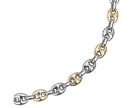 Collier acier bicolore grain de café