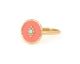SUZANE bague ajustable email peche
