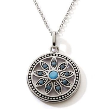 Collier argent turquoises - cJISI