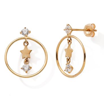 Boucles d'oreilles pendants or oxydes Stepec - nBBUOE
