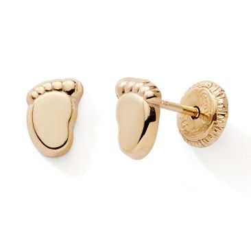 Boucles d'oreilles boutons pieds or Stepec - nBBUBBv