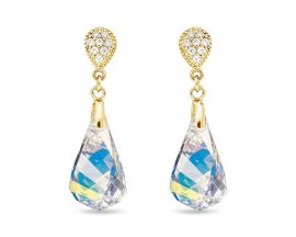 Boucles d'oreilles dormeuses argent et cristal Spark - G0573AB