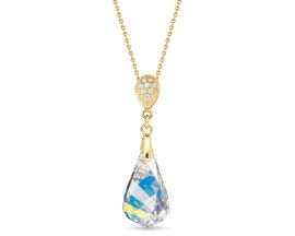 Collier argent doré et cristal Spark - G0574AB