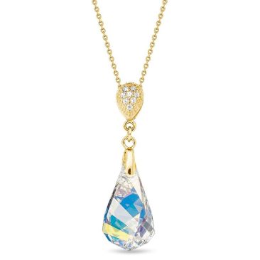 Collier argent doré et cristal Spark - G0574AB