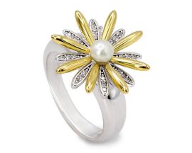Bague argent, perle & oxydes LINEARGENT - 19862-R