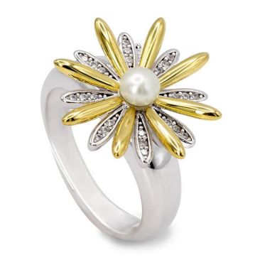 Bague argent, perle & oxydes LINEARGENT - 19862-R