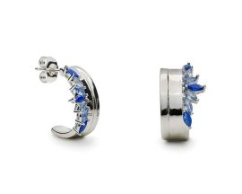 Boucles d'oreilles argent & oxydes zirconium LINEARGENT - 20078-A