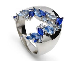 Bague argent et oxydes LINEARGENT - 20078-R