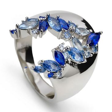 Bague argent et oxydes LINEARGENT - 20078-R