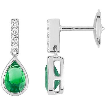 Boucles d'oreilles pendantes or diamant(s) & émeraudes - 2.6078.E1