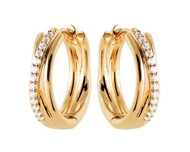 Boucles d'oreilles créoles plaqué or oxydes Stepec - IXXBJBP