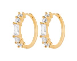 Boucles d'oreilles créoles plaqué or oxydes Stepec - IXSBJBP