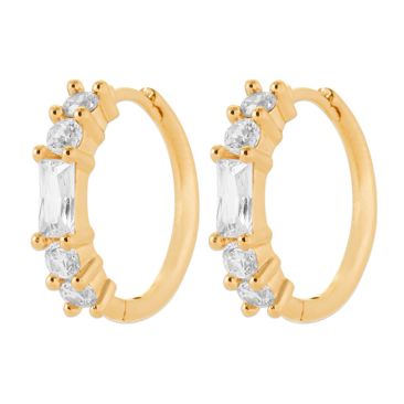 Boucles d'oreilles créoles plaqué or oxydes Stepec - IXSBJBP