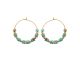Boucles d'oreilles créoles plaqué or jaspe Stepec - IXJXTJP