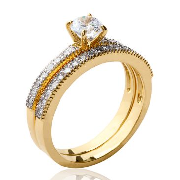 Bague plaqué or et oxydes Stepec - IIPSPBB
