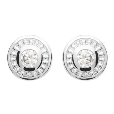 Boucles d'oreilles boutons argent et oxydes Stepec - BUXBUBP