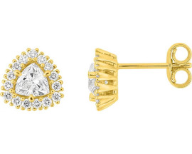 Boucles d'oreilles boutons diamants synthétiques or Stepec - 9KLGD134Y