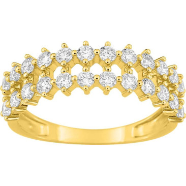 Bague or & diamants synthétiques Stepec - 9KLGD157Y