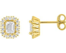 Boucles d'oreilles boutons diamants synthétiques or Stepec - 9KLGD160Y