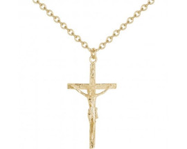 Collier croix acier doré Phebus - 75-0315