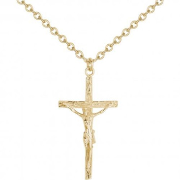 Collier croix acier doré Phebus - 75-0315