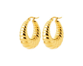 Boucles d'oreilles créoles acier doré Stepec - JXPJXPE