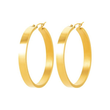 Boucles d'oreilles créoles acier doré Stepec - JXPOBPE