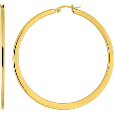 Boucles d'oreilles créoles acier doré Stepec - 435285