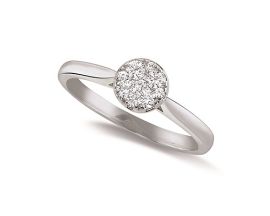 Bague or centre rond & diamant(s) 0,26 carat