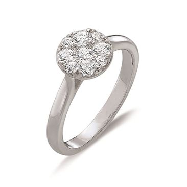 Bague or centre rond & diamant(s) 0,54 carat