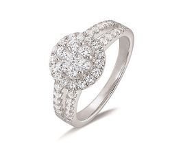 Bague or pavage diamant(s) 1 carat