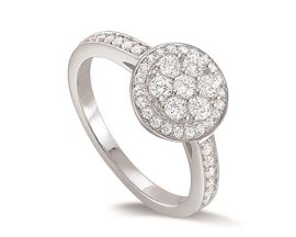 Bague or pavage diamant(s) 0,64 carat