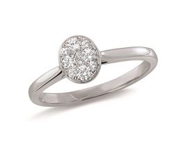 Bague forme ovale or & diamant(s) 0,25 carat