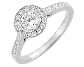 Bague solitaire accompagné or diamant(s) 0.75 carat - EA012KGB2