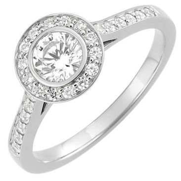 Bague solitaire accompagné or diamant(s) 0.75 carat - EA012KGB2
