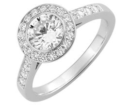 Bague solitaire accompagné or diamant(s) 1.35 carat - EA012OGB2