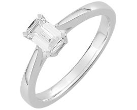 Bague solitaire or diamant princesse 0.5 carat - EB001IGB2