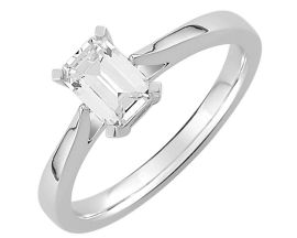Bague solitaire or diamant princesse 0.7 carat - EB001KGB2