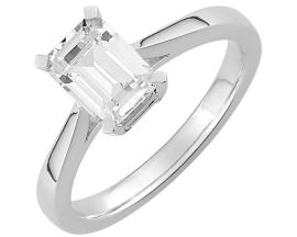 Bague solitaire or diamant princesse 1 carat - EB001NGB2