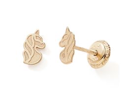 Boucles d'oreilles licorne boutons or Stepec - nBBOIJv